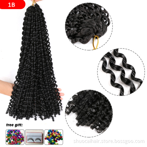 Hot Selling sc 18inch 24inch Passion Twist Hair Synthetic Crochet Wave Braid Hair Extension Spring Twist Hair